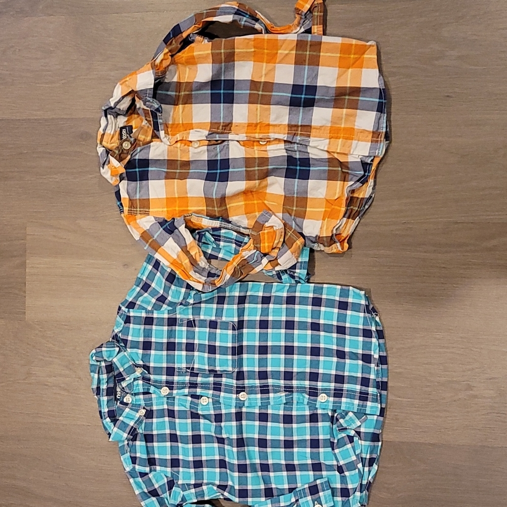 2 Plaid Oshkosh Shirts Size 4